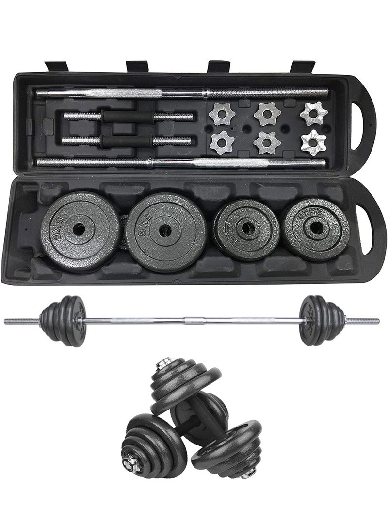 RATSAW 50KG Adjustable Cast Iron Weight Plates Dumbbells and Barbell Set for Fitness Exercises - Image 1