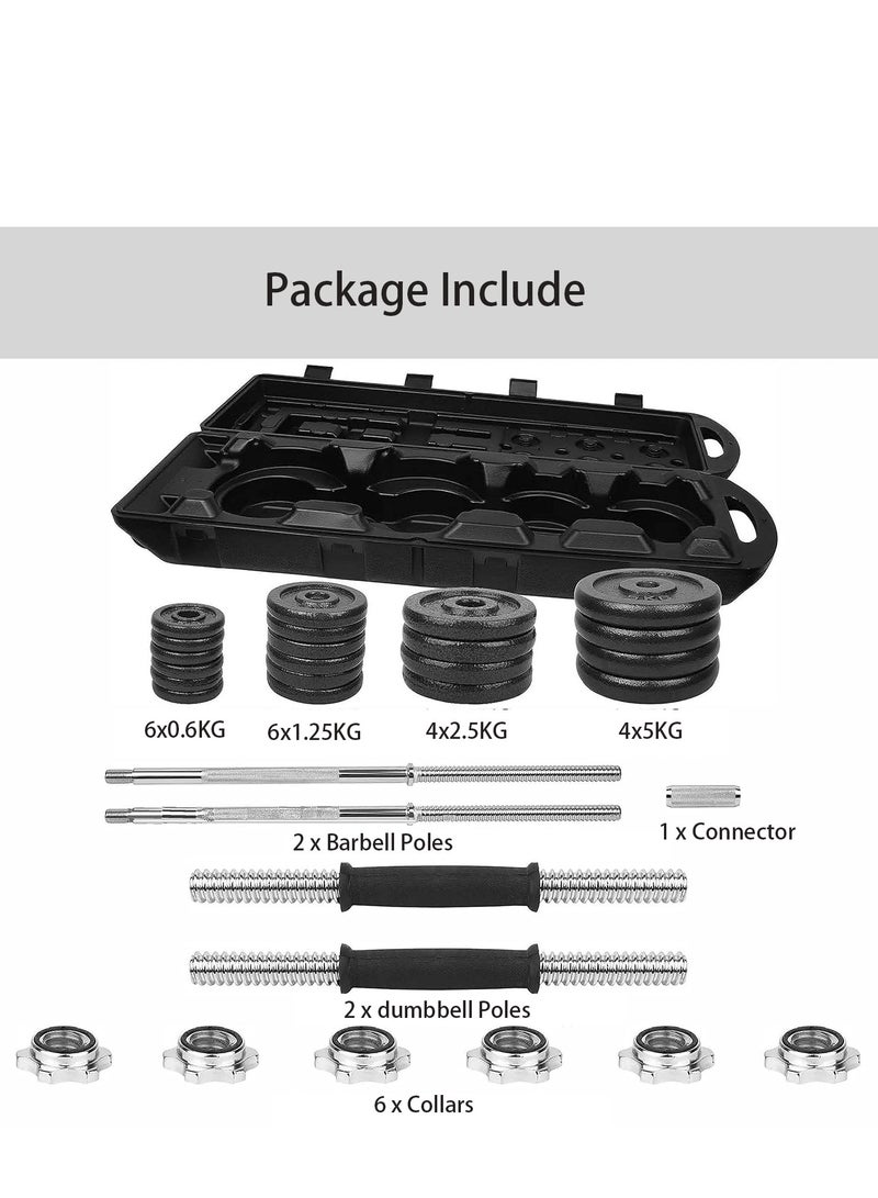 RATSAW 50KG Adjustable Cast Iron Weight Plates Dumbbells and Barbell Set for Fitness Exercises - Image 5