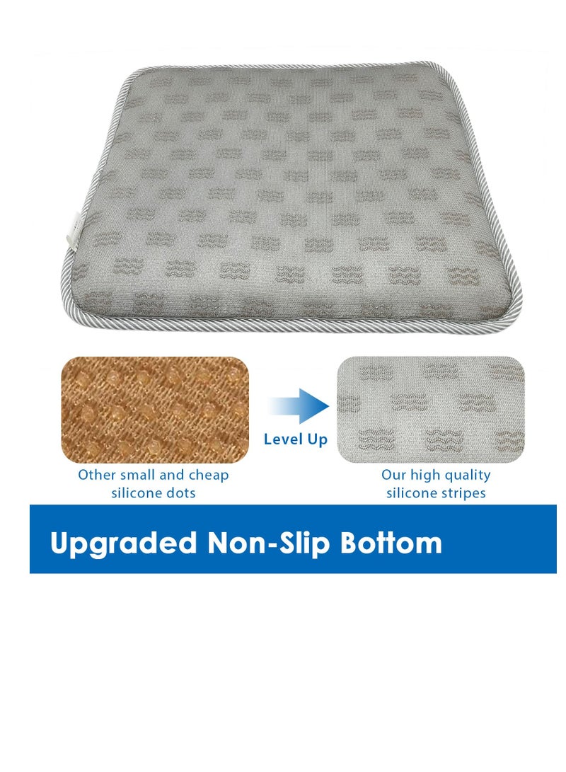Excefore Office Chair Cushion, Square Non-Slip Car Seat Cushion with 3D Airmesh Pad, Car Seat Cooling Pad, Easy to Wash, Breathable Travel Seat for Long Sitting, Pressure Relief Seat Cushion, Grey - Image 3