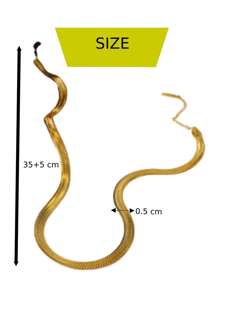 Soko Mesh 18K Divine Elegance Jewelry - Opulent Snake Chain Necklace, Radiating Timeless Elegance for Women, an Ideal Gift for Every Occasion  - Image 3