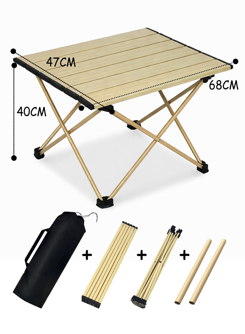 توشيونيكس طاولة تخييم خارجية قابلة للطي - طاولة ألومنيوم خفيفة الوزن محمولة قابلة للطي مع حقيبة حمل، طاولة نزهة مدمجة قابلة للطي للمشي لمسافات طويلة، الصيد، الشاطئ، الشواء، الطبخ، السفر، المهرجانات والاستخدام الداخلي والخارجي - 68 × 47 × 40 سم - Image 1
