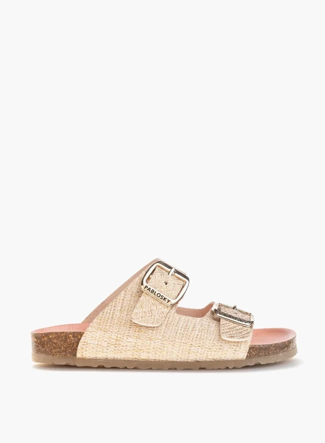 بابلوسكي Girls Strap Sandals With Buckle Strap Closure