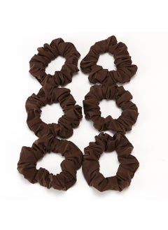 LONEEDY 6 PCS Soft Satin Hair Scrunchies Hair TiesLarge Hair Scrunchies Silk Satin Scrunchy for Women and Girls Hair Elastics Bands No Hurt Your Hair Brown
