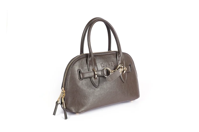 Cuple rounded satchel-style faux leather handbag