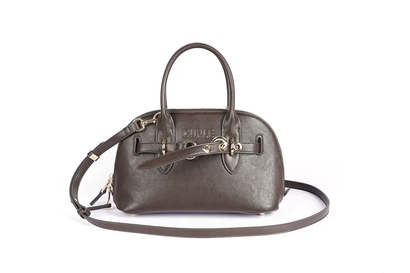 Cuple rounded satchel-style faux leather handbag