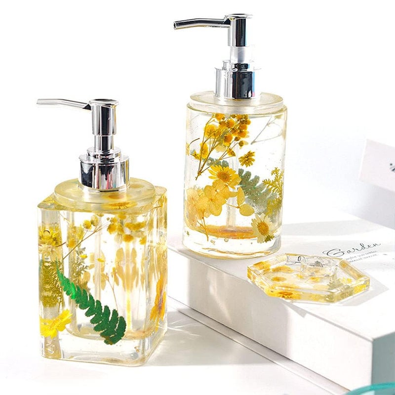 Hundur Store Bottle Resin Mold with Pump,1 Set Pump Bottle Resin Mold+6 Pack Dispenser Pump,Pump Bottle for Storage Soap Lotions Hand Sanitizer and Creams, Dispenser Pump Bottle for Kitchen, Bathroom Home Decor  - Image 3