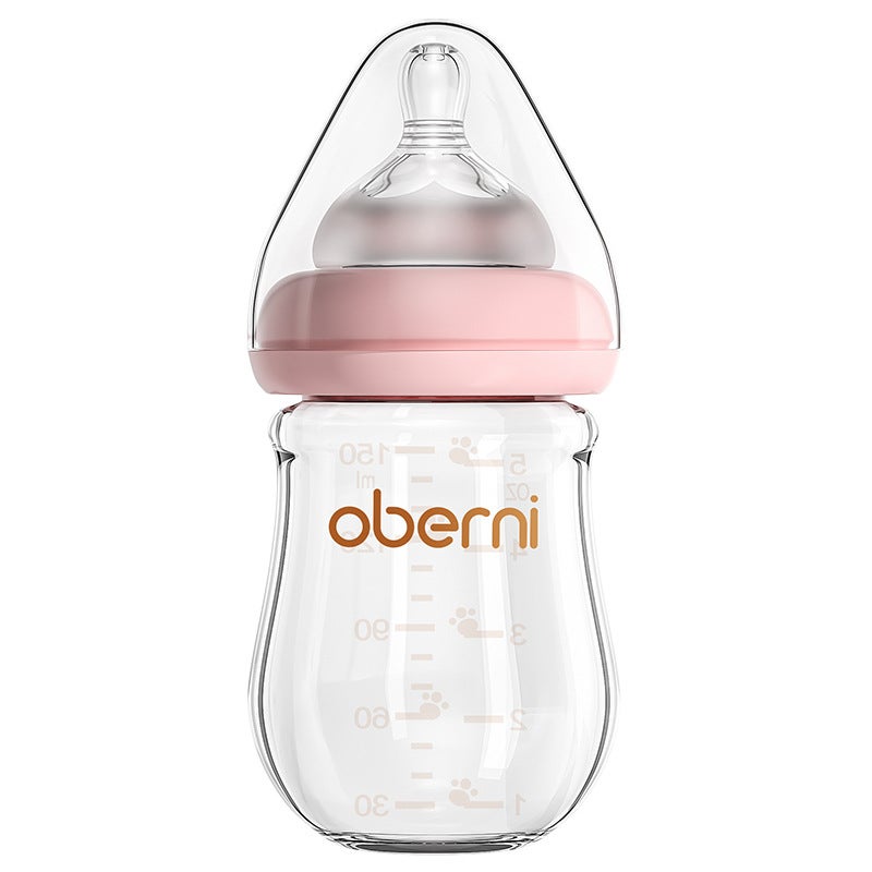Oberney 150Ml Newborn Glass Bottle Wide Diameter Anti-Choking And Anti-Flatulence Baby Bottle Baby 0-6 Months - Image 1