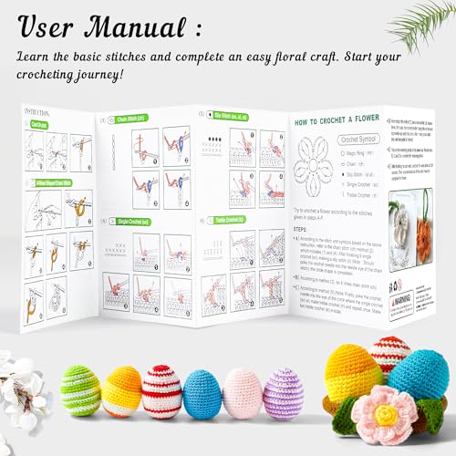 Inscraft 103 PCS Crochet Kit with Crochet Hooks Yarn Set, Premium Bundle Includes 1650 Yards Acrylic Yarn Skeins Balls, Needles, Accessories, Bag, Ideal Starter Pack for Kids Adults Beginner Professionals - Image 5