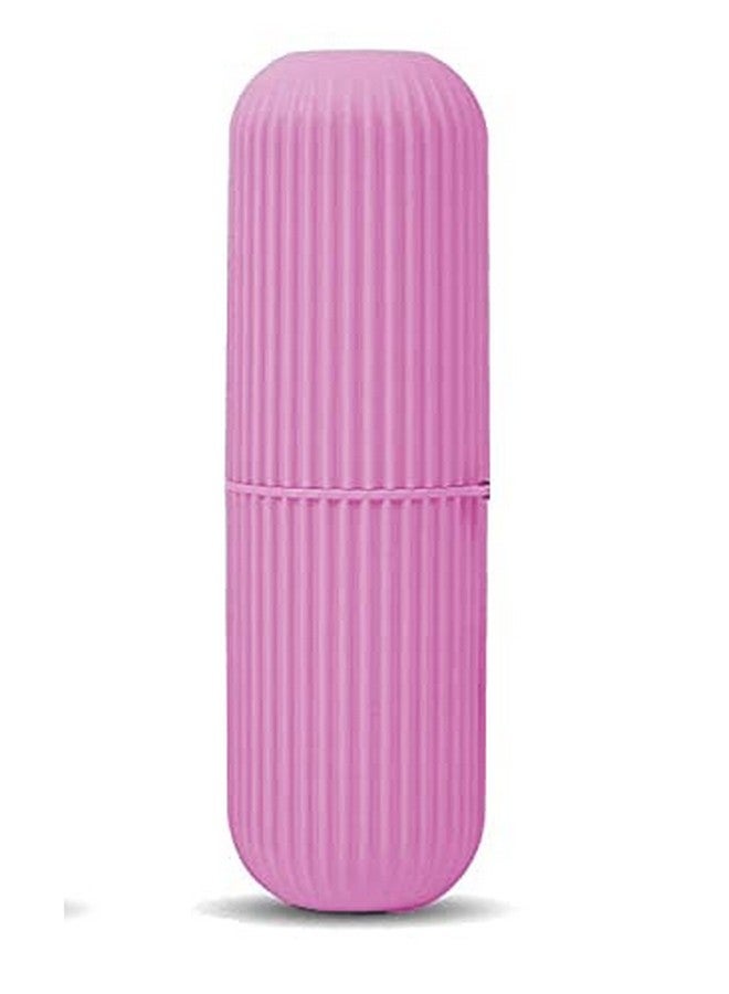 XML Capsule Shape Travel Toothbrush Toothpaste Case Cove Holder Portable Toothbrush Storage Plastic Toothbrush Holder (XML-Pink-Capsule) - Image 1