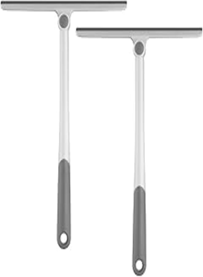 ECVV 2Pack Window Washer Shower Squeegee for Shower Doors Glass Window Wiper Window Cleaning Tool Brush for Glass Doors, Bathroom, Mirrors, Windows Cars and Tile Walls