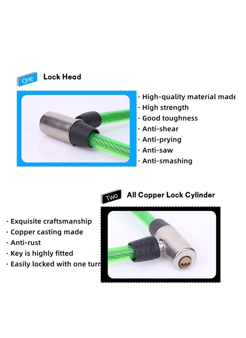 Daytoyz Bike Lock Steel Wire Metal Bicycle Safety Lock Universal Bicycle Lock Motorcycle Wire Lock Safety Cable with 2 Key  - Image 5