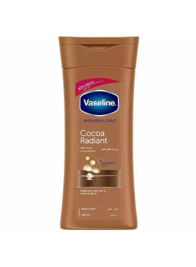 Vaseline Cocoa Radiant Non Greasy Moisturizing Body Lotion With Pure Cocoa Butter- 200ml - Image 1