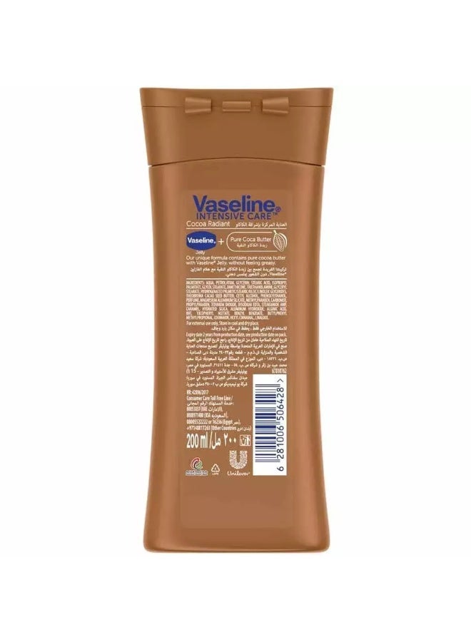 Vaseline Cocoa Radiant Non Greasy Moisturizing Body Lotion With Pure Cocoa Butter- 200ml - Image 5