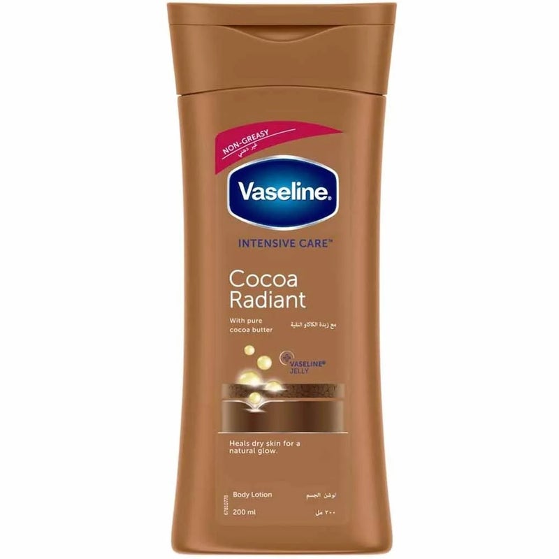 Vaseline Cocoa Radiant Non Greasy Moisturizing Body Lotion With Pure Cocoa Butter- 200ml - Image 1