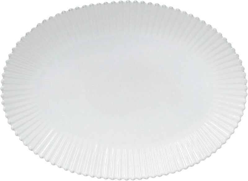 Costa Nova Ceramic Stoneware 20 Oval Platter  Pearl Collection White  Microwave Dishwasher Oven  Freezer Safe Dinnerware  Food Safe Glazing  Restaurant Quality Serveware - Image 1