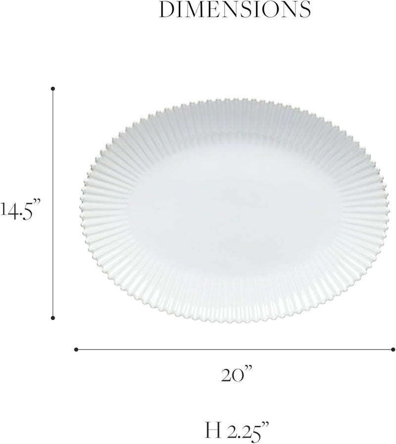 Costa Nova Ceramic Stoneware 20 Oval Platter  Pearl Collection White  Microwave Dishwasher Oven  Freezer Safe Dinnerware  Food Safe Glazing  Restaurant Quality Serveware - Image 2