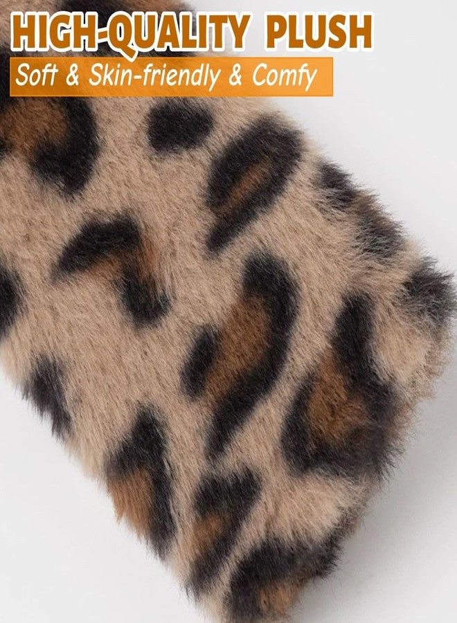 Zigihos 2 PCS Leopard Bow Seat Belt Cover Pad, Seatbelt Covers for Women Adults, Plush Soft Seatbelt Cushion, Car Seat Strap Pads (Style A) - Image 3