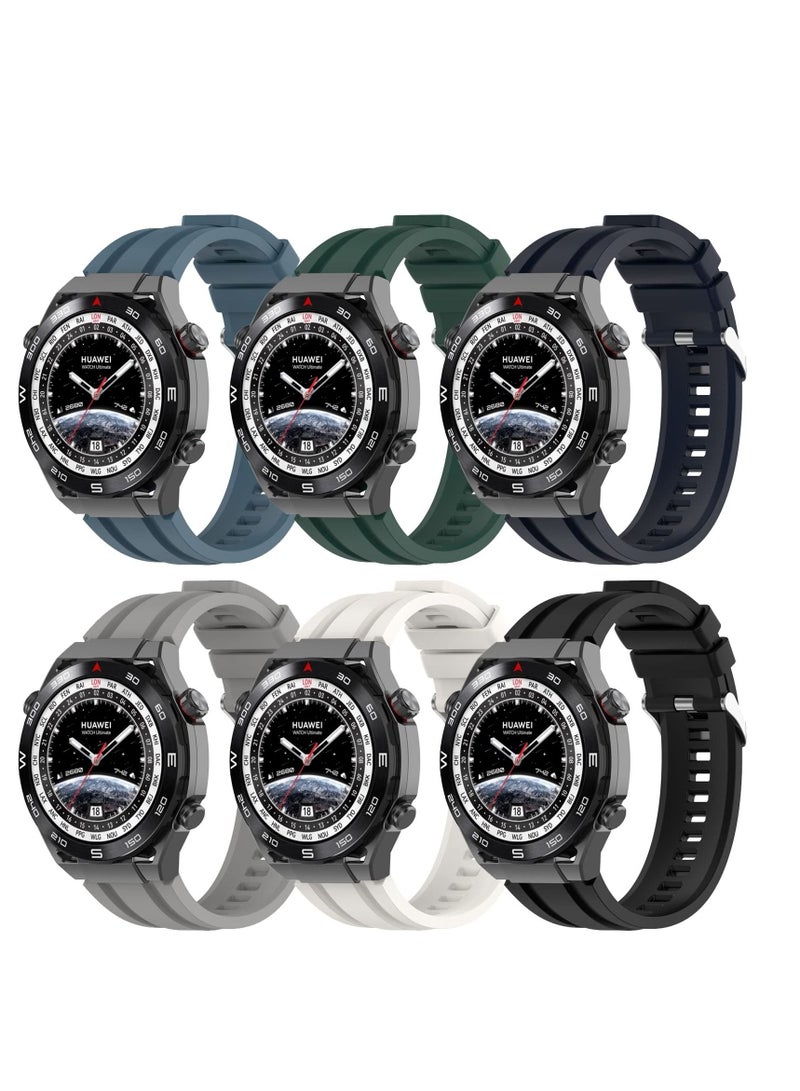 Soft Silicone Bands, breathable soft silicone strap with Huawei Watch GT3 PRO | GT3 46mm | Huawei Runner | Huawei Watch 3, for Men Women (6 Pack) - Image 1