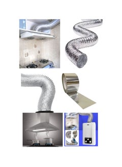 Shams Kitchen Chimney or Heater & Hobby Chimney Cooker - Flexible Aluminum Thermal Extendable - for Kitchen Hood, Bathroom, Air Conditioner Length (2.5 Meter 5 Inch Chimney with Paste Roller and Hobbie)  - Image 1