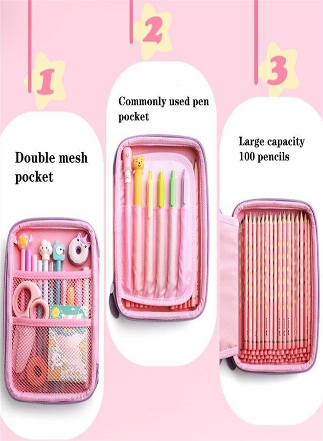 SUBADIKA 3D Unicorn Embossed Cover Pencil Case Compartments, Pencil Pouch, Kids, Pencil Box, School Supply, Students, Stationery Box, Cosmetic Zip Pouch Bag (1 Unit, Canvas, Multicolor) - Image 5