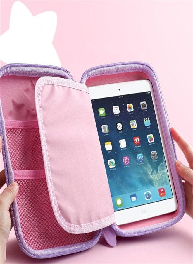 SUBADIKA 3D Unicorn Embossed Cover Pencil Case Compartments, Pencil Pouch, Kids, Pencil Box, School Supply, Students, Stationery Box, Cosmetic Zip Pouch Bag (1 Unit, Canvas, Multicolor) - Image 4