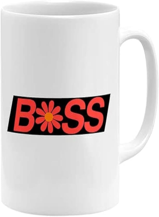 RYN PRINTED DESIGN Boss Floral Coffee Mug White 11x14centimeter