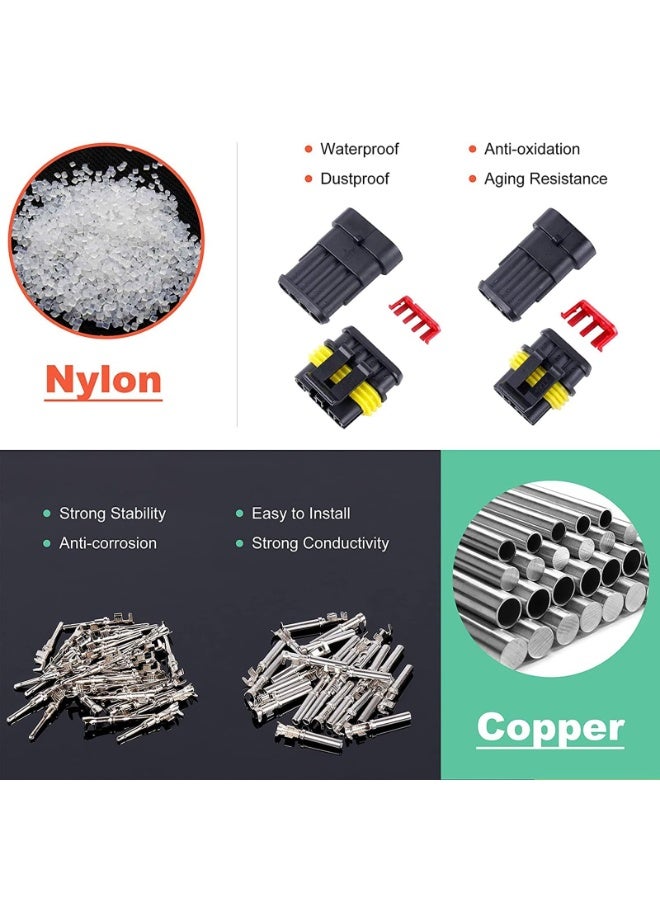 Generic 708PCS Automotive Waterproof Car Electrical Wire Connectors Plug Kit, 1/2/3/4/5/6 Male and Female Pin Connectors for Motorcycle, Truck, Car, Boats, Scooter  - Image 4