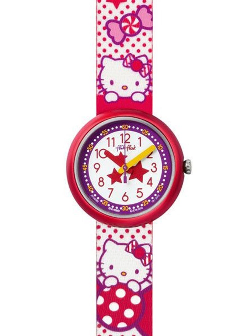 Swatch Girls Hello Kitty Sugar World Quartz Movement Water Resistant Wrist Watch - 34 Mm - Image 1