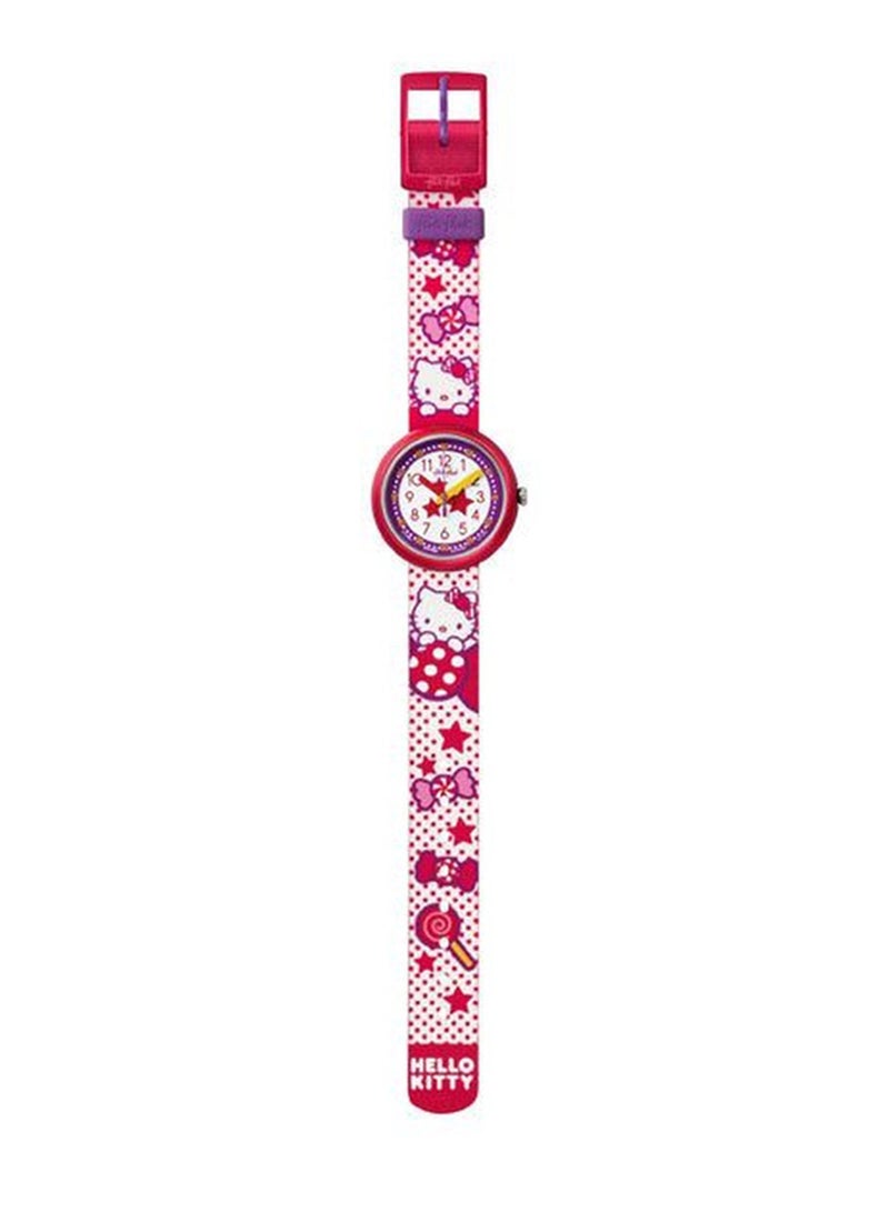 Swatch Girls Hello Kitty Sugar World Quartz Movement Water Resistant Wrist Watch - 34 Mm - Image 2