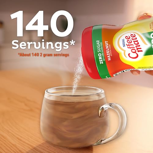 Coffee Mate Coffee-Mate Coffee Creamer Zero Sugar Hazelnut, Pack of 6 (10.2 Ounce) - Image 5