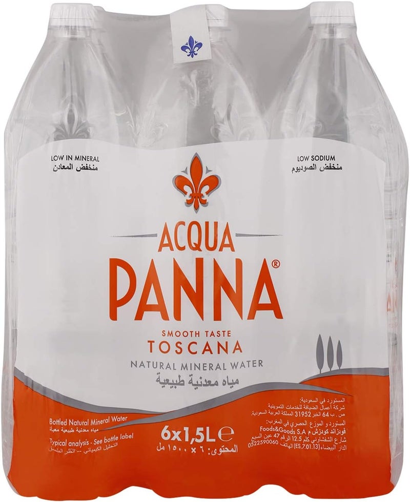 Acqua Panna Toscana Natural Mineral Water 1.5L x 6 - Image 1