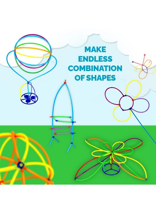 RATNA'S Straw Construction Kit Senior with 100 Straws and 144 Connectors to Connect, Construct & Create Shapes, Objects Toys for Kids 5+ Years - Image 3