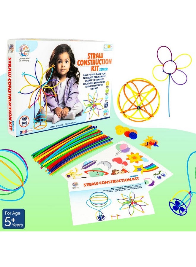 RATNA'S Straw Construction Kit Senior with 100 Straws and 144 Connectors to Connect, Construct & Create Shapes, Objects Toys for Kids 5+ Years - Image 5