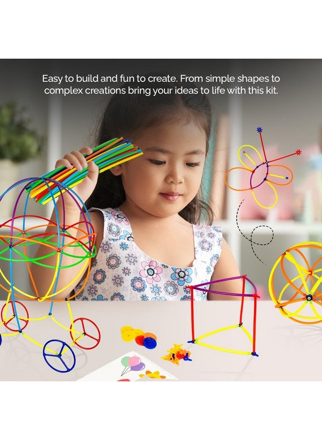 RATNA'S Straw Construction Kit Senior with 100 Straws and 144 Connectors to Connect, Construct & Create Shapes, Objects Toys for Kids 5+ Years - Image 4
