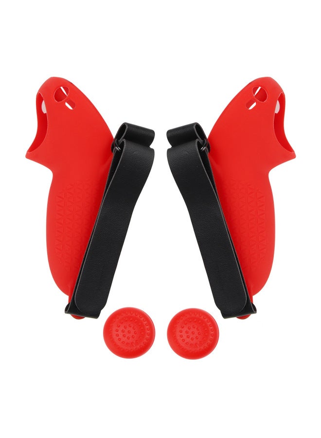 Loquat Meta Quest Pro Handle Silicone Case Full Half Bag Drop-resistant Protective Case Charging Stand Charging VR Accessories-Product Color:Red - Image 1