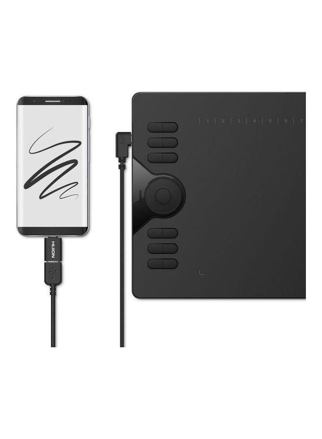 HUION HS610 Drawing Tablet Black - Image 3