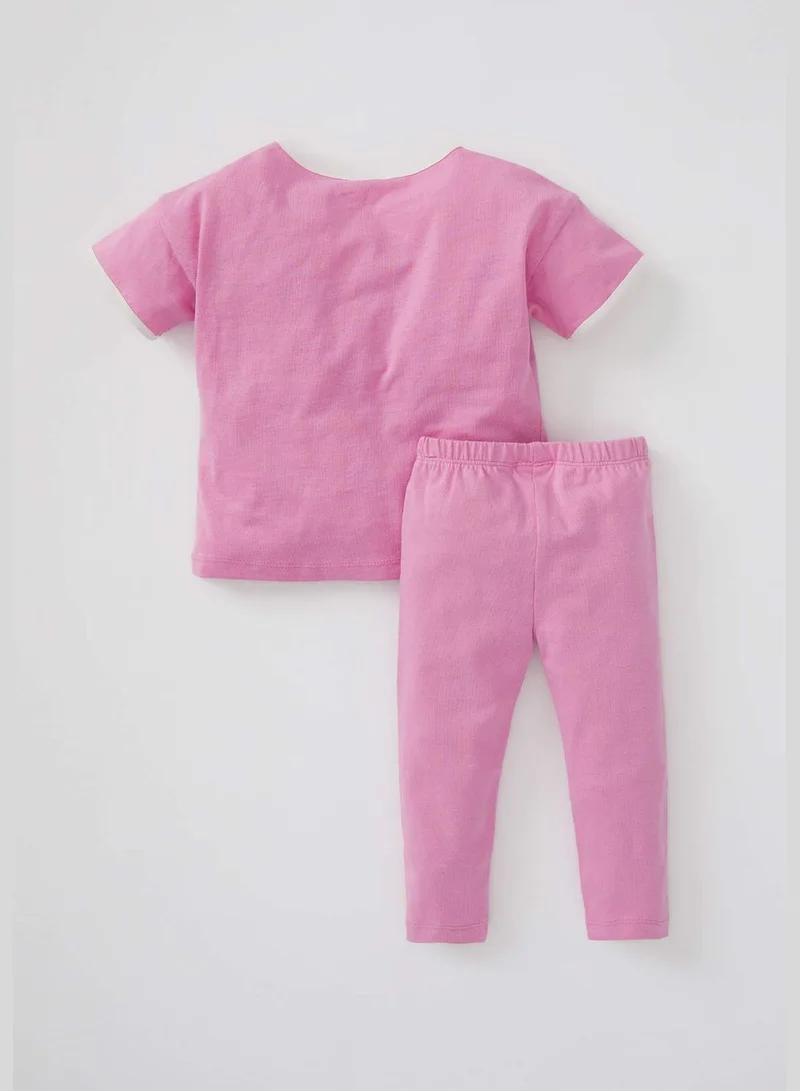 ديفاكتو 2 Pieces BabyGirl Regular Fit Bike Neck Short Sleeve Knitted Set