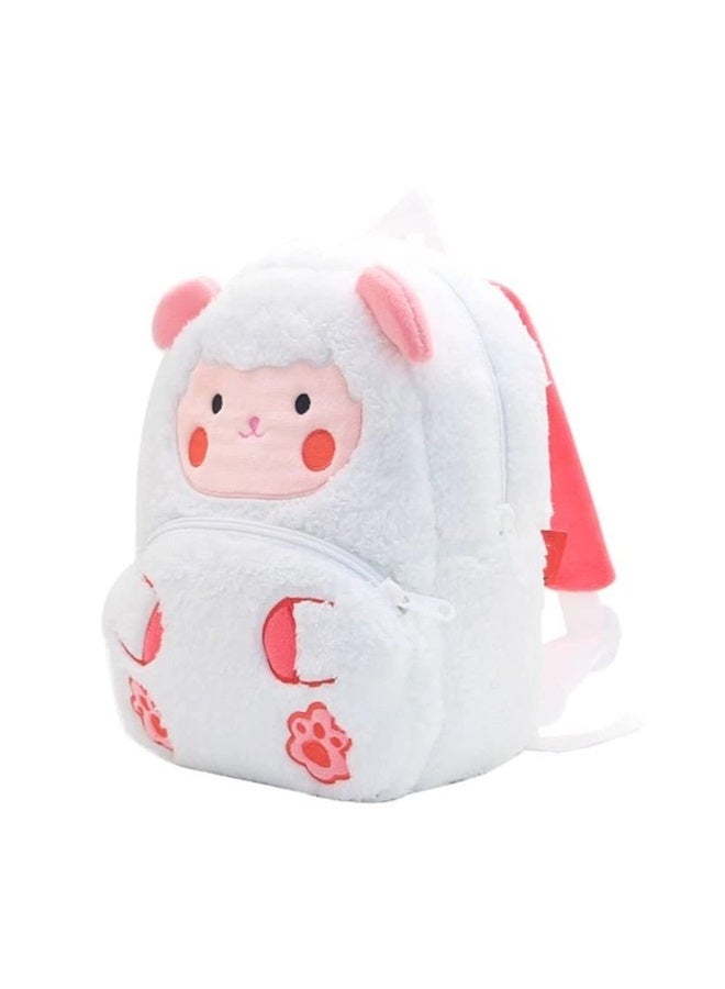 Toddler Backpack for Boys and Girls, Cute Soft Plush Animal Cartoon Mini Backpack Little For Kids 2-6 Years (Lamb)  - Image 5