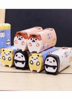 KASTWAVE Animal Pencil Erasers Cylindrical Shaped Cute Erasers  - Image 2