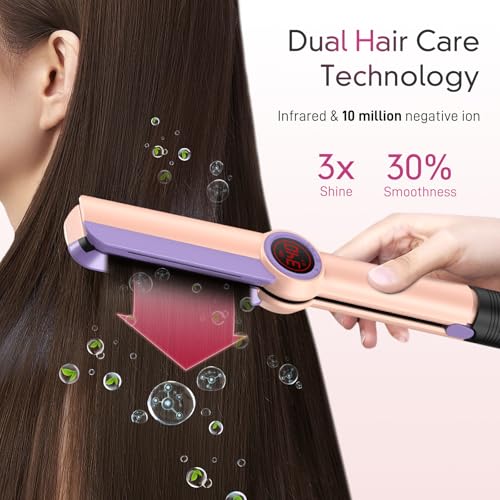 HITTIONA Flat Iron Hair Straightener – 1.75” Ceramic Infrared Ionic Flat Iron with 5s Fast Heat-Up, Anti-Frizz Styling for All Hair Types - Image 2