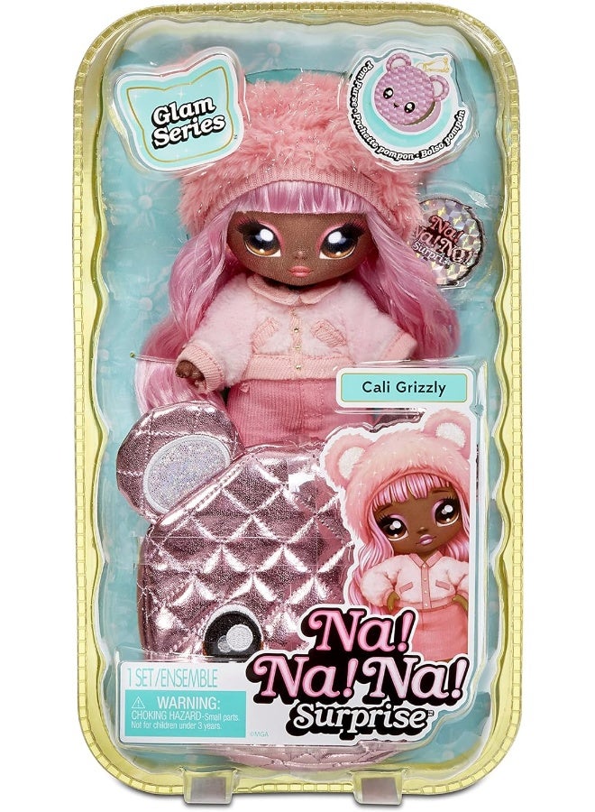 Na! Na! Na! Surprise Na! Na! Na! Surprise Glam Series Cali Grizzly Fashion Doll And Metallic Bear Purse  - Image 4