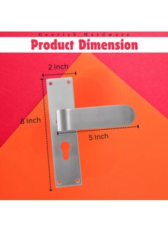 Gaurish Hardware Gaurish Matte Steel Mortise Door Handle Set 8 Inch Solid Metal Vintage Design with Cylinder Easy Installation HeavyDuty for Interior Exterior Wooden Doors GHM91  - Image 4