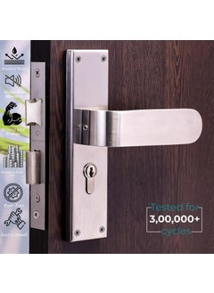 Gaurish Hardware Gaurish Matte Steel Mortise Door Handle Set 8 Inch Solid Metal Vintage Design with Cylinder Easy Installation HeavyDuty for Interior Exterior Wooden Doors GHM91  - Image 2