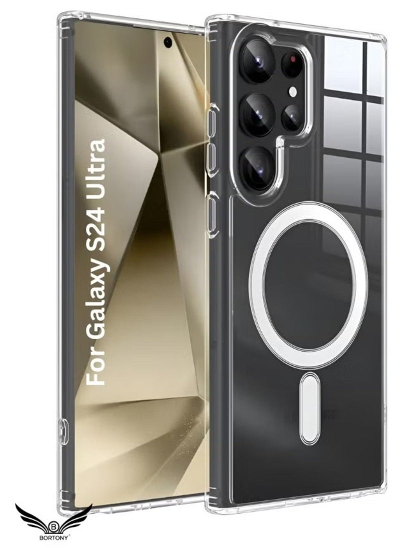 Raxoom Samsung Galaxy S24 Ultra MagSafe Case [6.8 inch] â€“ Slim Thin Magnetic Cover, Wireless Charging Compatible, Anti-Scratch, Shockproof Hard Transparent Case - Image 1