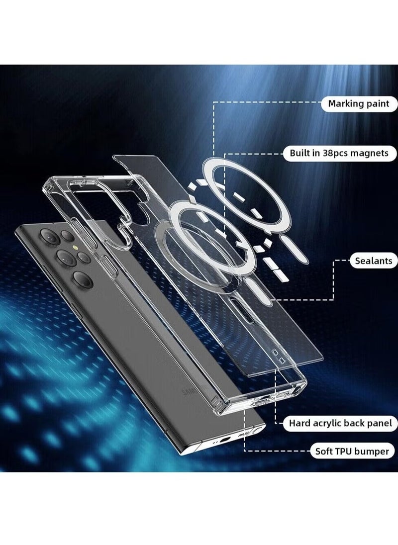 Raxoom Samsung Galaxy S24 Ultra MagSafe Case [6.8 inch] â€“ Slim Thin Magnetic Cover, Wireless Charging Compatible, Anti-Scratch, Shockproof Hard Transparent Case - Image 5