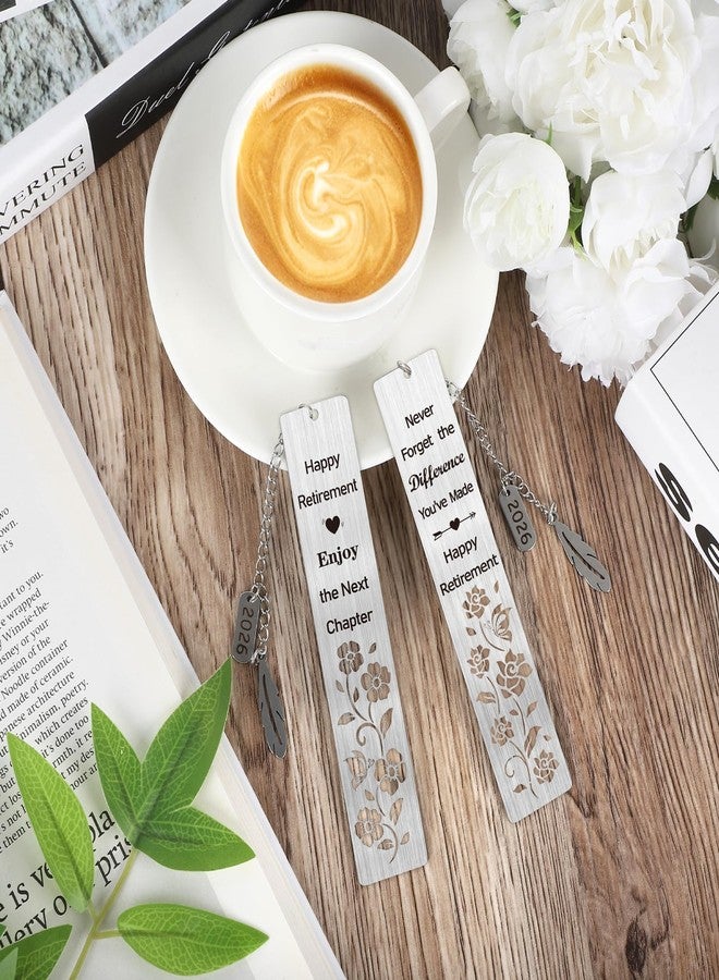 Hedeey Retirement Gifts for Women 2026Coworker Retirement Bookmarks for Women Men Book Lovers Farewell Going Away Goodbye Appreciation Retirement Gifts for Retired Teacher Nurse Colleagues(2Pcs Metal) - Image 4