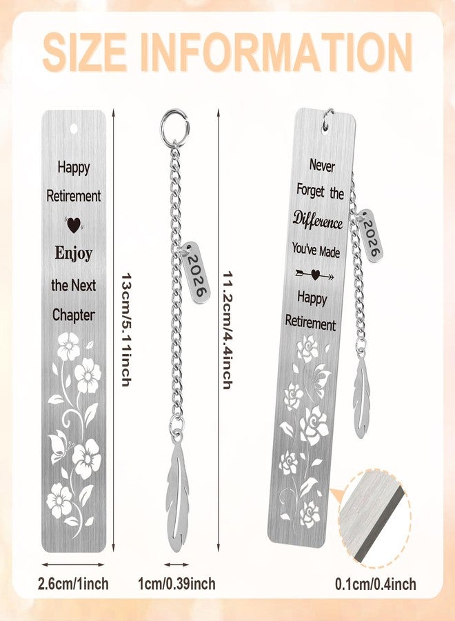 Hedeey Retirement Gifts for Women 2026Coworker Retirement Bookmarks for Women Men Book Lovers Farewell Going Away Goodbye Appreciation Retirement Gifts for Retired Teacher Nurse Colleagues(2Pcs Metal) - Image 2