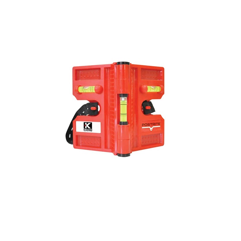 Kapro 340 Postrite Post Level Adjustable Folding Post Level For Use on Posts and Pipes Includes Strap and 3 Vials Magnetic