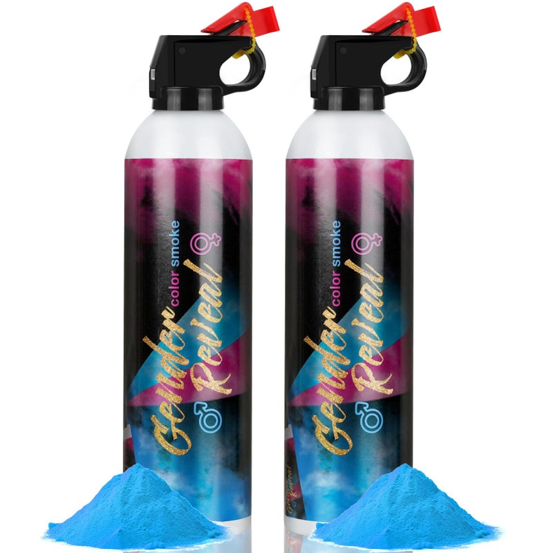 WITOROR Gender Reveal Fire Extinguisher 2 Packs Gender Reveal Ideas Baby Girl Reveal Party Ideas 100 Biodegragable for Gender Reveal DecorationsBlue - Image 2