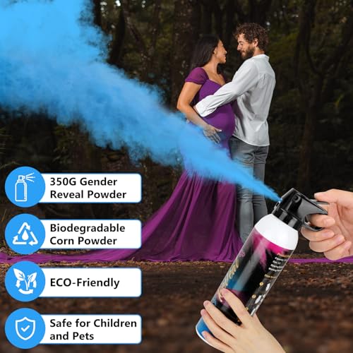 WITOROR Gender Reveal Fire Extinguisher 2 Packs Gender Reveal Ideas Baby Girl Reveal Party Ideas 100 Biodegragable for Gender Reveal DecorationsBlue - Image 3